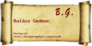 Balázs Gedeon névjegykártya